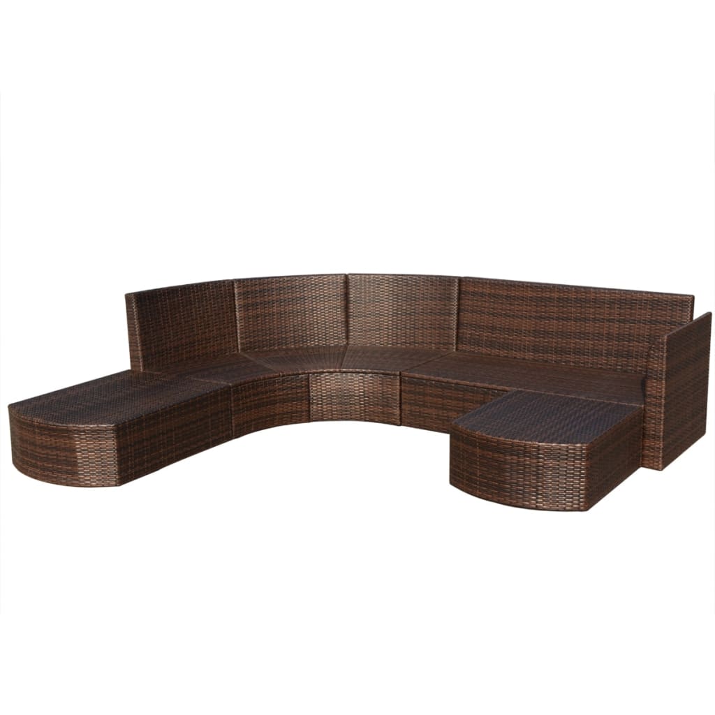 Conjunto de sofás de jardim 16 pcs vime castanho