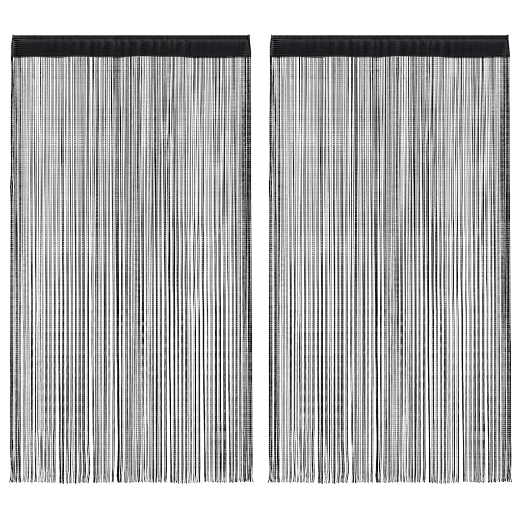 Cortinas de fios 2 pcs 100x250 cm azul