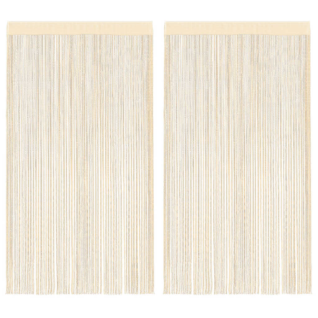 Cortinas de fios 2 pcs 100x250 cm azul