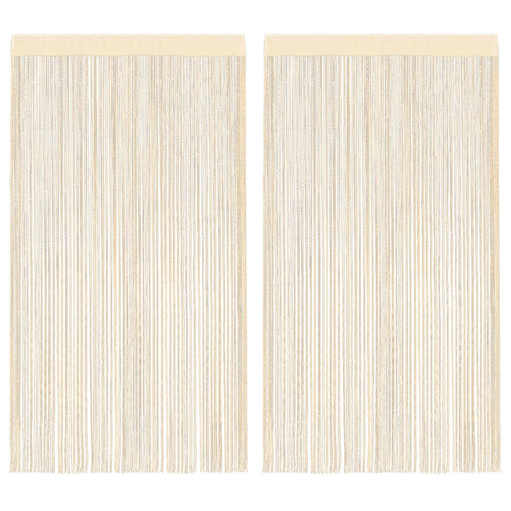 Cortinas de fios 2 pcs 100x250 cm azul