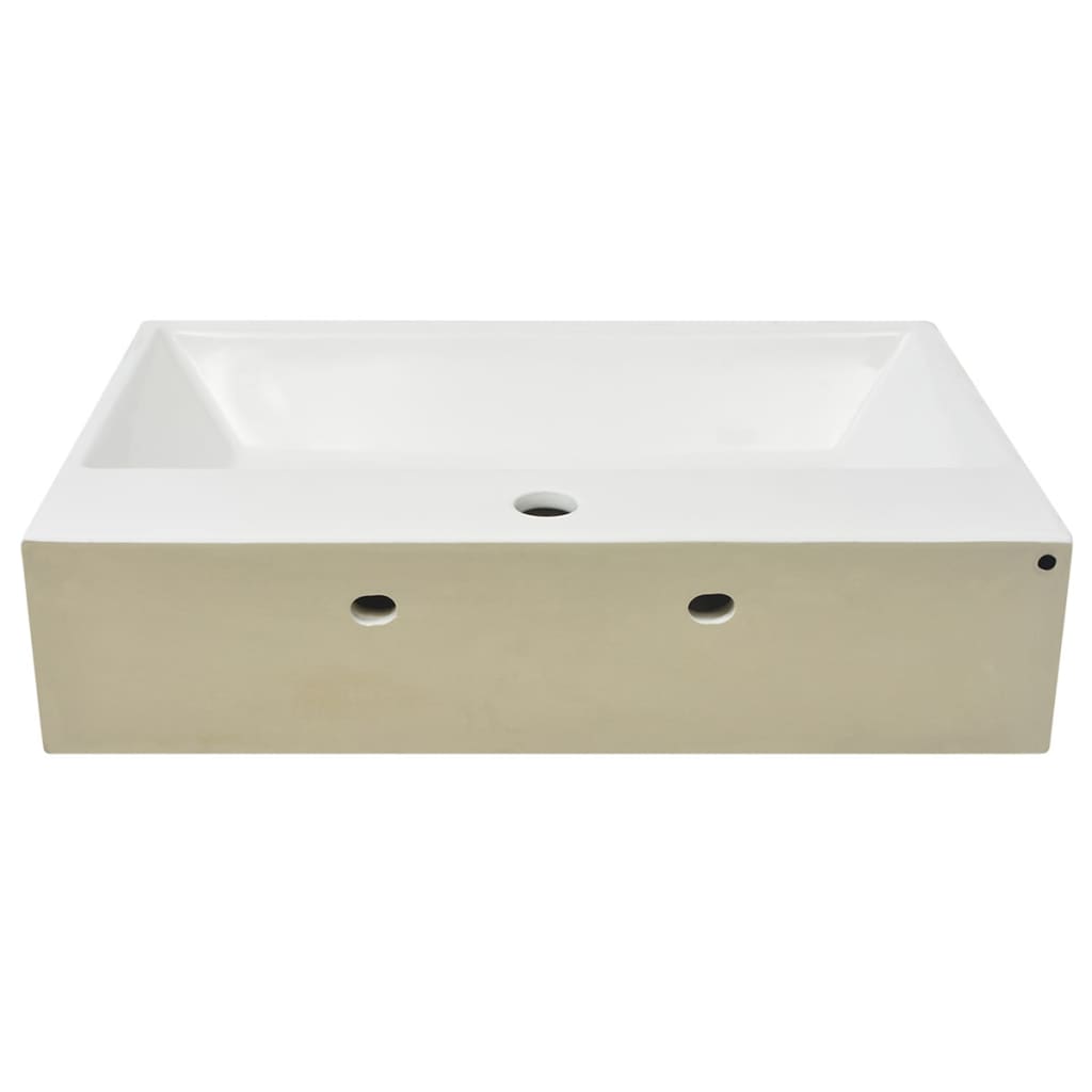 Lavatório + abertura torneira branco cerâmica 60,5x42,5x14,5cm