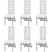 Cadeiras de jantar 6 pcs couro artificial branco
