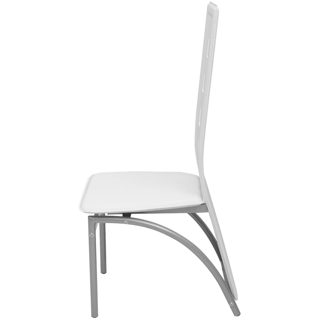 Cadeiras de jantar 6 pcs couro artificial branco
