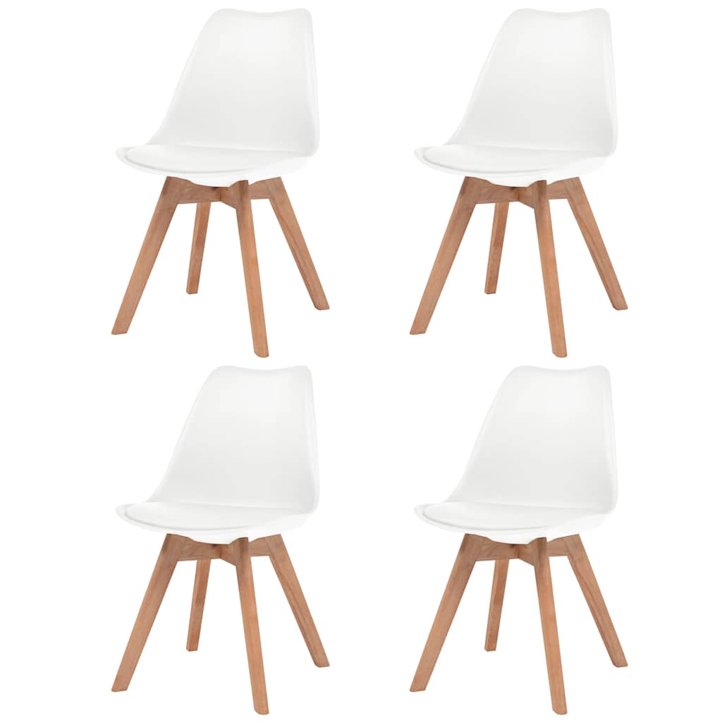 Cadeiras de jantar 4 pcs plástico branco