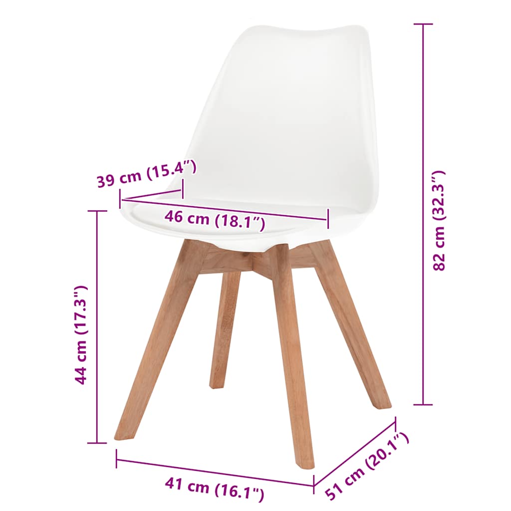 Cadeiras de jantar 4 pcs plástico branco