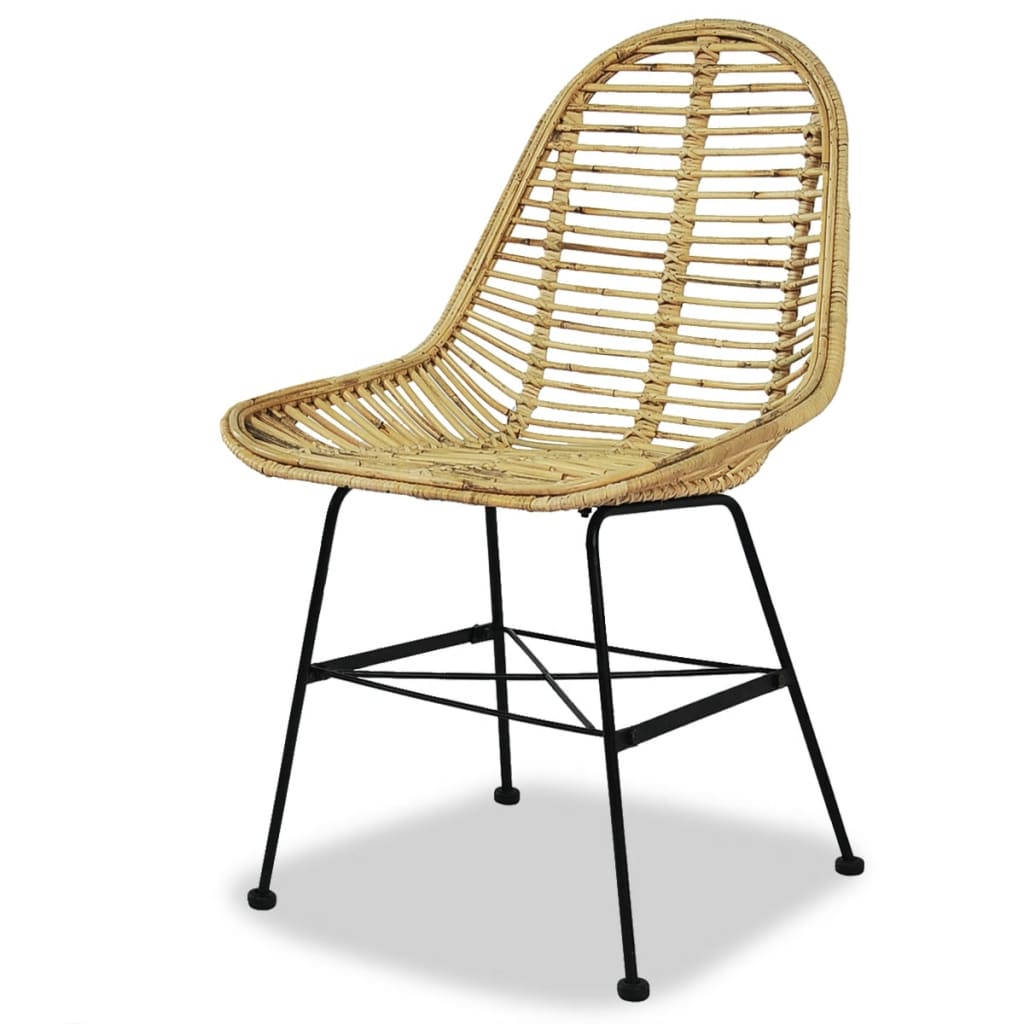 Cadeiras de jantar 2 pcs vime genuíno