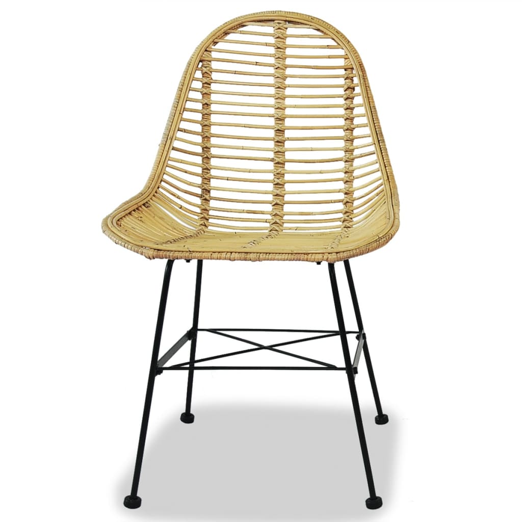 Cadeiras de jantar 4 pcs vime genuíno