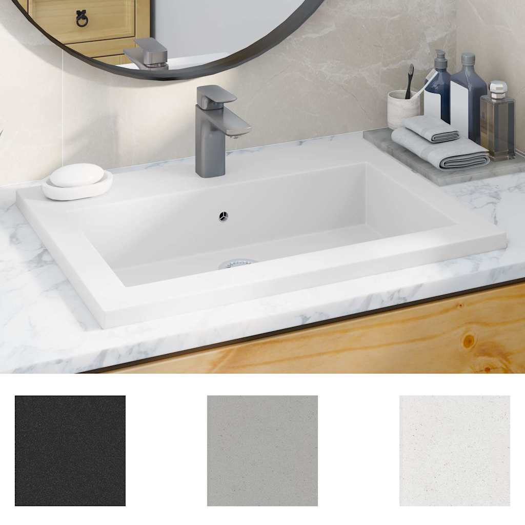 Lavatório de granito 600x450x120 mm branco