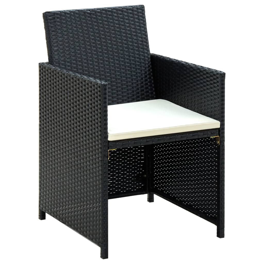 Conjunto de sofás para jardim 8 pcs vime PE preto