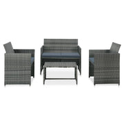Conjunto de sofás para jardim 8 pcs vime PE Acinzento