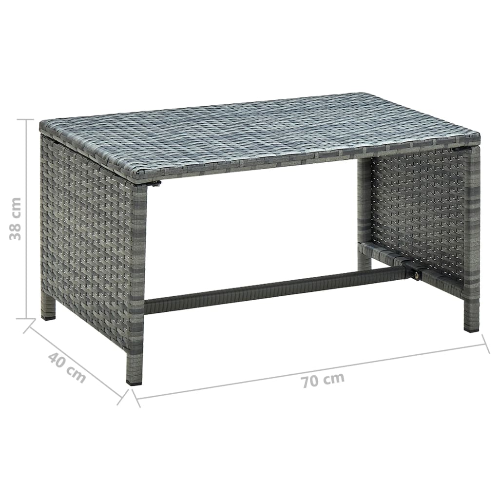 Conjunto de sofás para jardim 8 pcs vime PE Acinzento