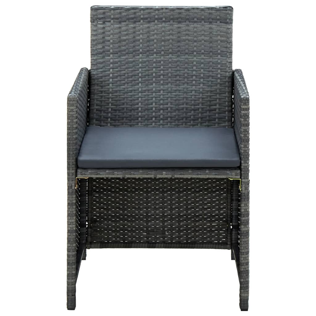 Conjunto de sofás para jardim 8 pcs vime PE Acinzento