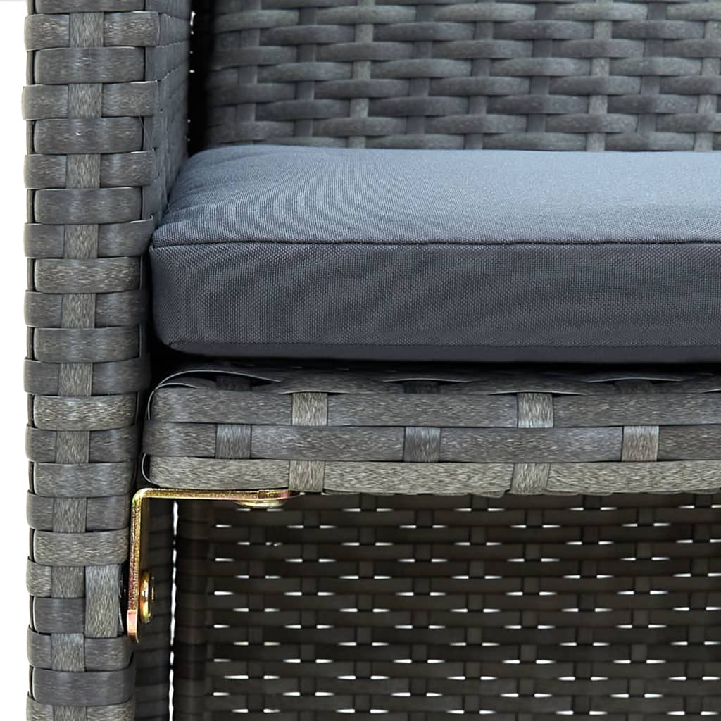 Conjunto de sofás para jardim 8 pcs vime PE Acinzento