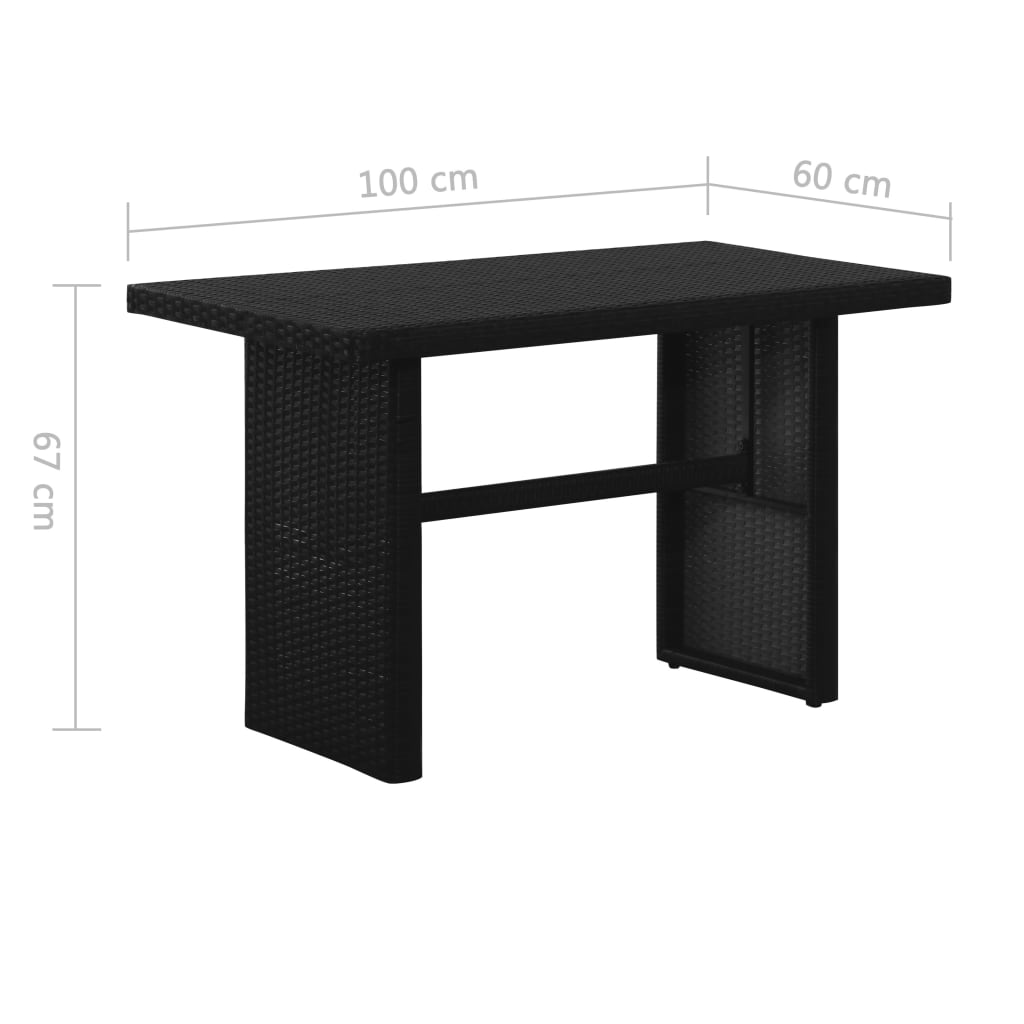 Conjunto de sofás para jardim 11 pcs vime PE preto