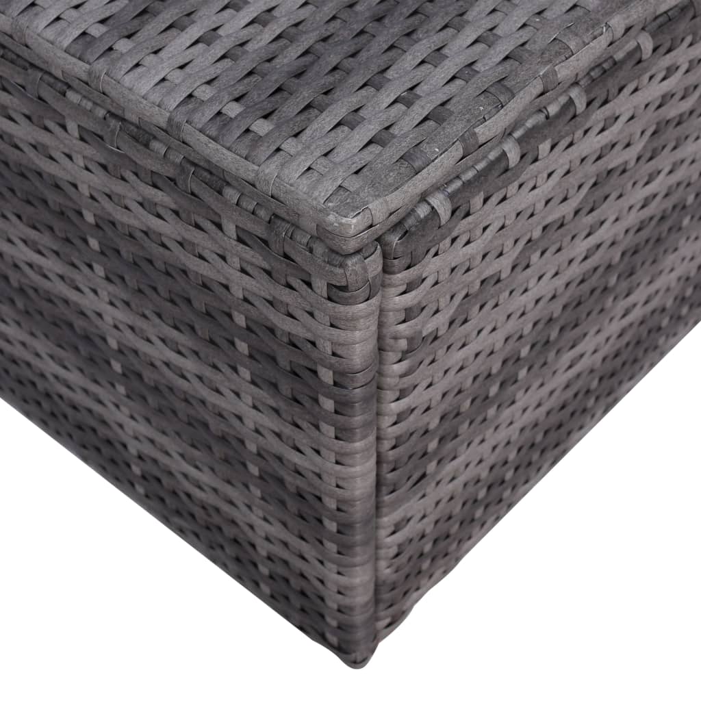 7 pcs sofás de jardim c/ almofadões+almofadas vime PE cinzento