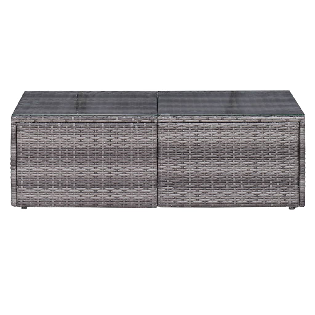 6 pcs sofás de jardim c/ almofadões+almofadas vime PE cinzento