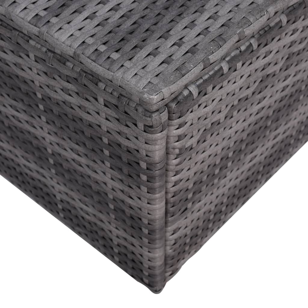 5 pcs sofás de jardim c/ almofadões+almofadas vime PE cinzento