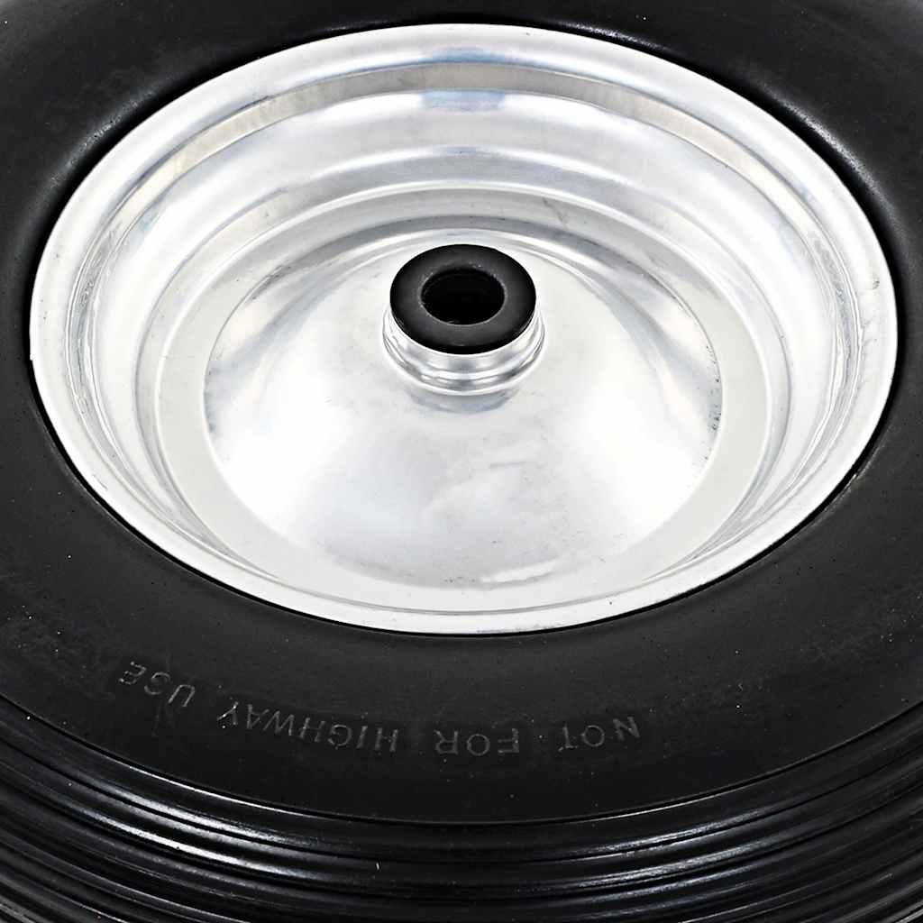 Roda de carrinho de mão com eixo PU sólido 4.00-8 390 mm