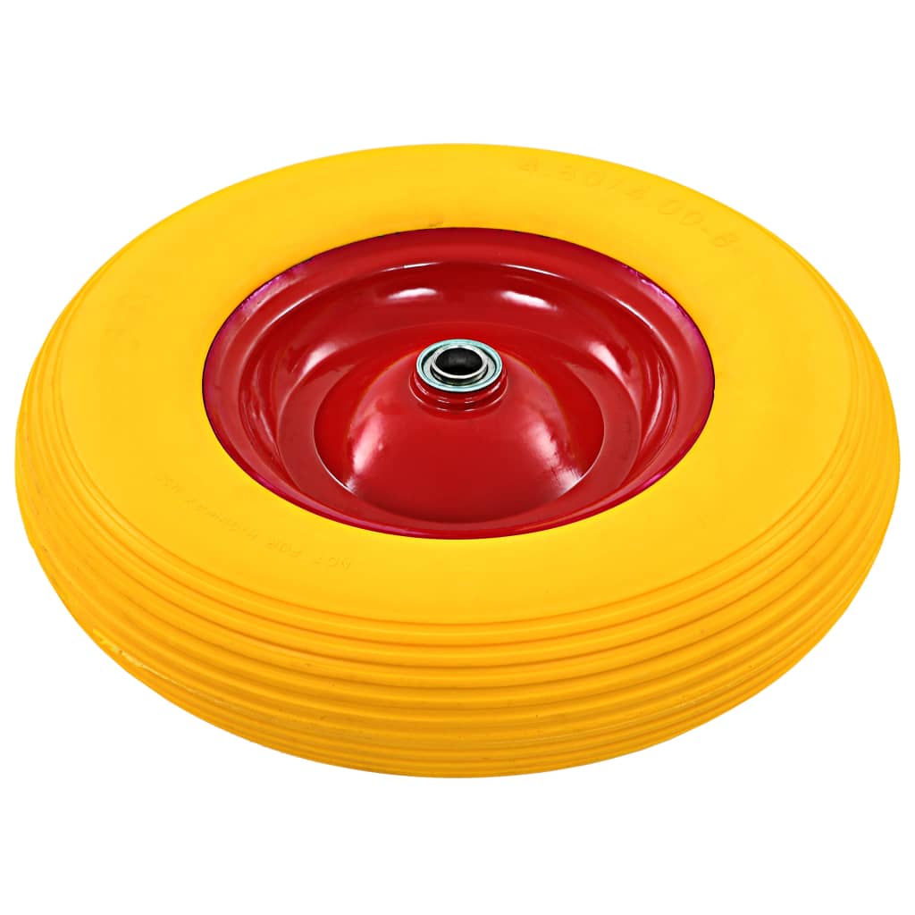 Roda de carrinho de mão com eixo PU sólido 4.00-8 390 mm