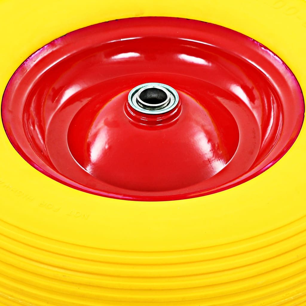 Roda de carrinho de mão com eixo PU sólido 4.00-8 390 mm