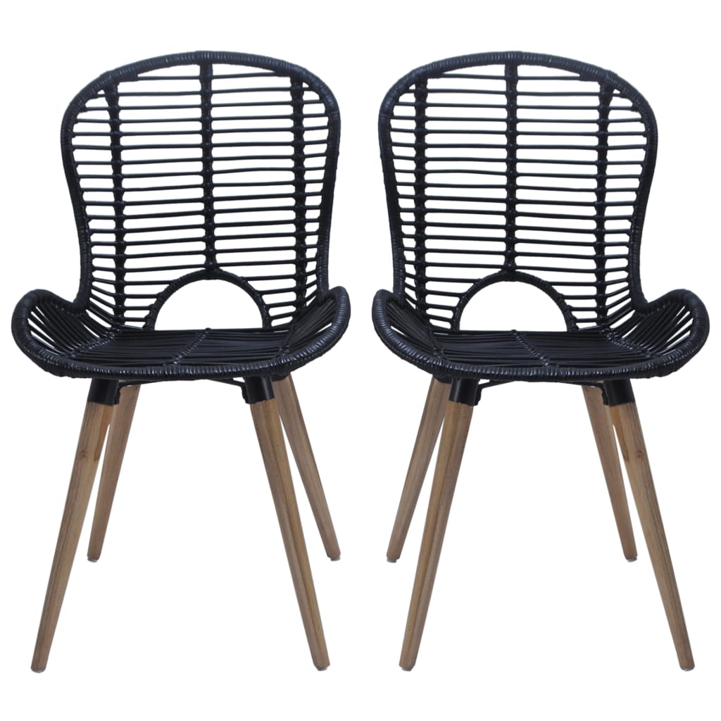 Cadeiras de jantar 4 pcs vime genuíno castanho
