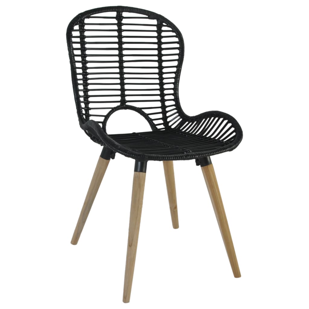 Cadeiras de jantar 4 pcs vime genuíno castanho