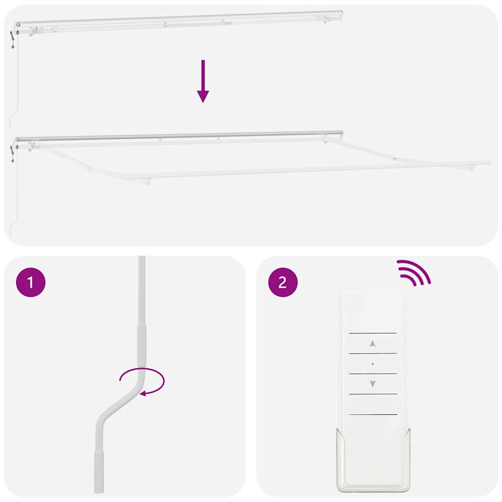 Toldo Manual Branco 4 × 3 m Metal