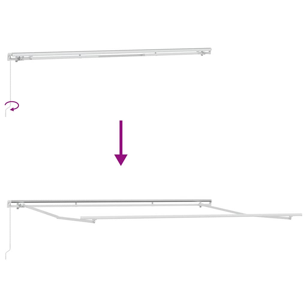 Toldo Manual Branco 4,5 × 3 m Metal