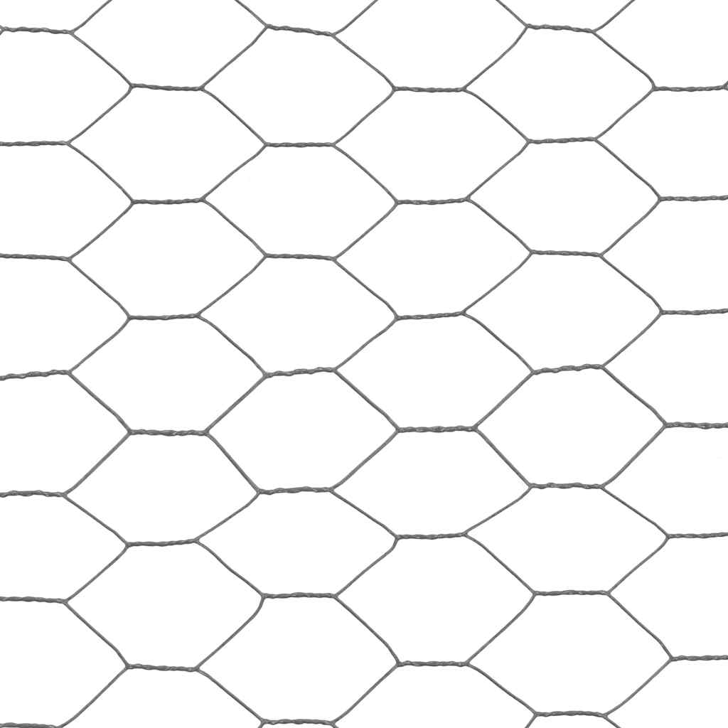 Cerca arame galinheiro 25x1,5m aço c/ revestimento PVC cinzento