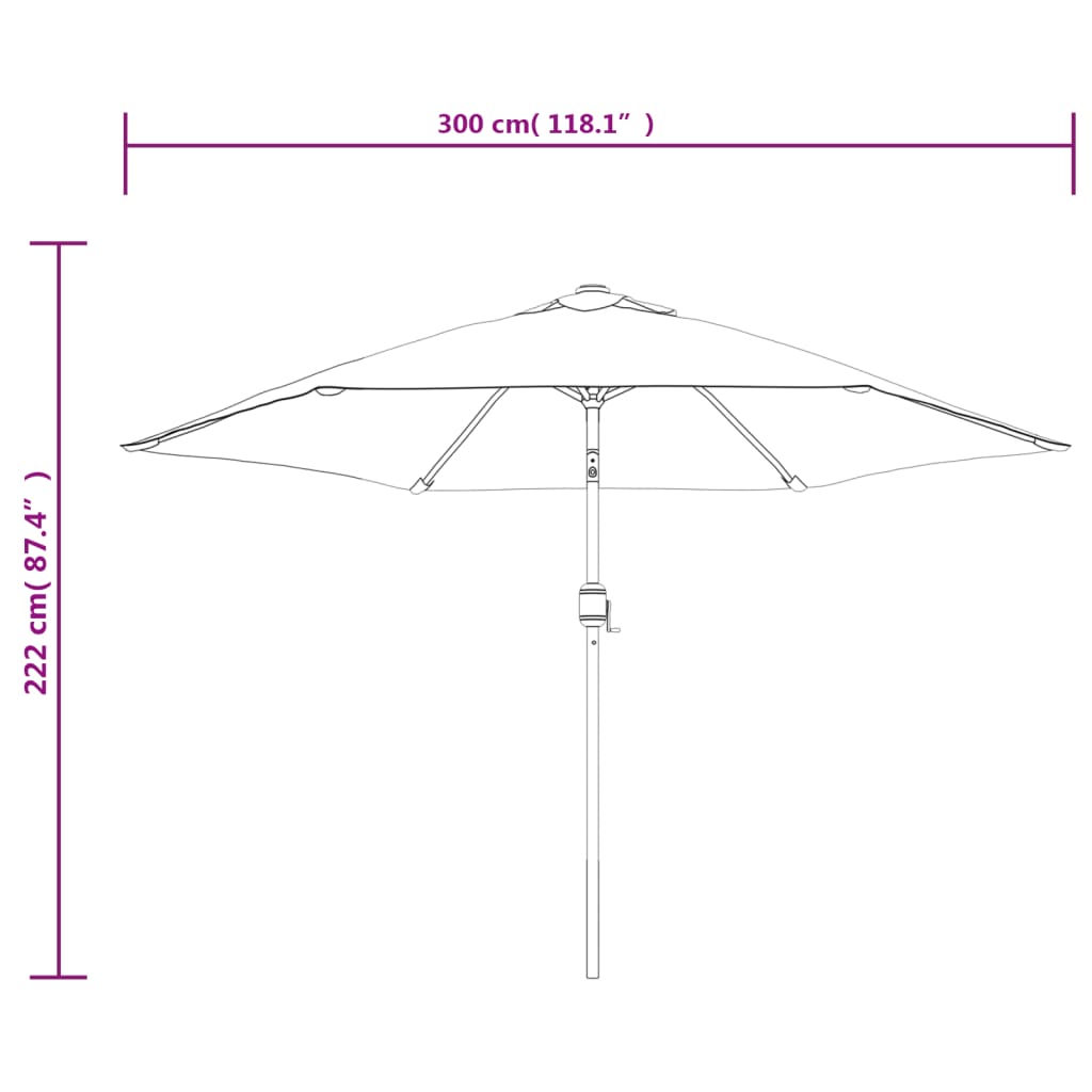 Guarda-sol de exterior com mastro de metal 300 cm antracite