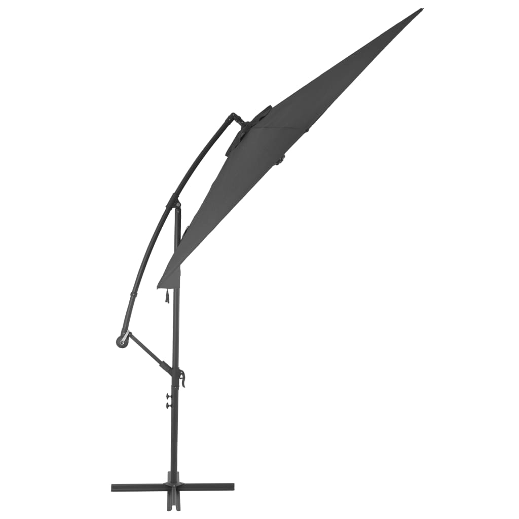 Guarda-sol cantilever com poste de alumínio 300 cm antracite