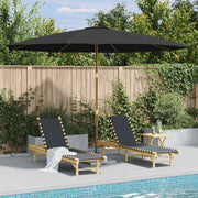 Guarda-sol de exterior com poste de madeira 350 cm antracite