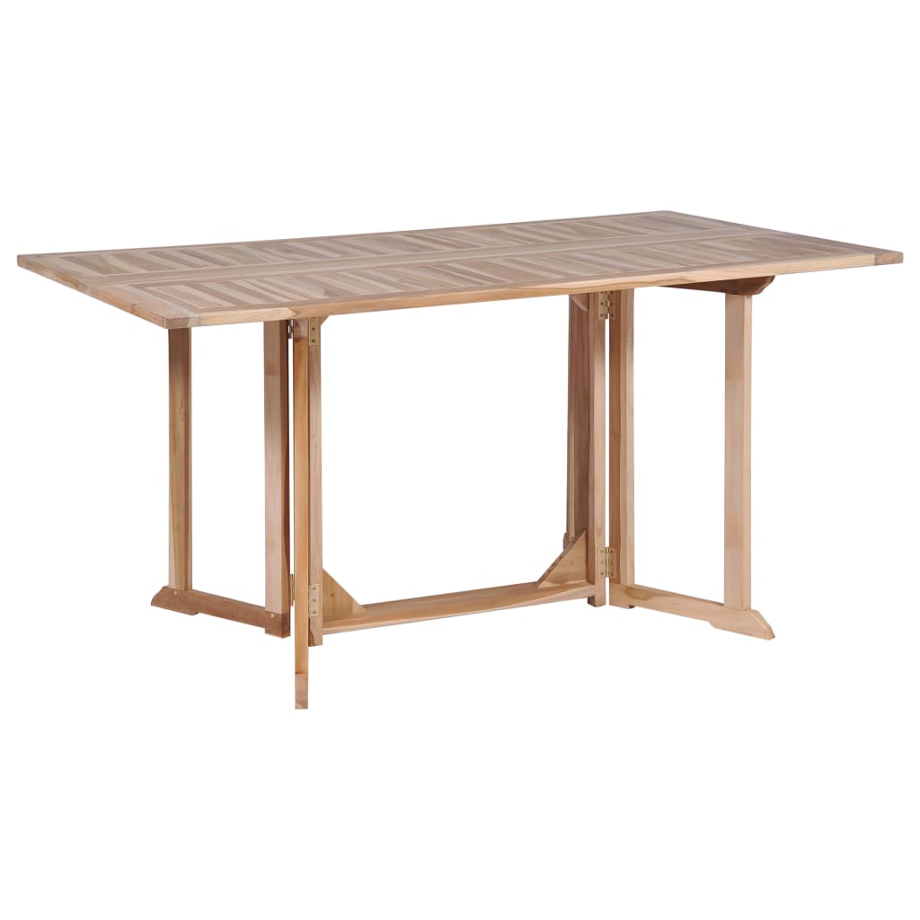 7 pcs conjunto jantar dobrável p/ exterior madeira teca maciça