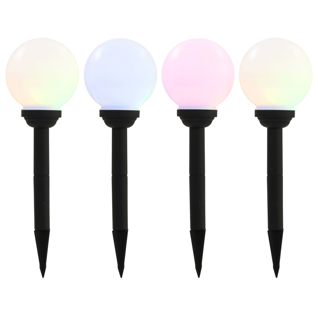 Candeeiro solar de exterior LED 4 pcs esférico 15 cm RGB