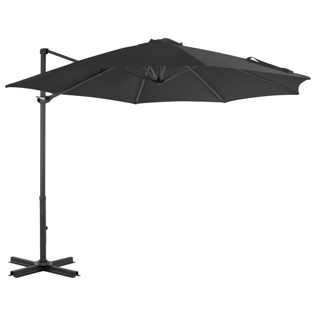 Guarda-sol cantilever com poste alumínio 300 cm antracite