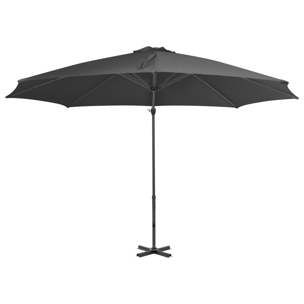 Guarda-sol cantilever com poste alumínio 300 cm antracite