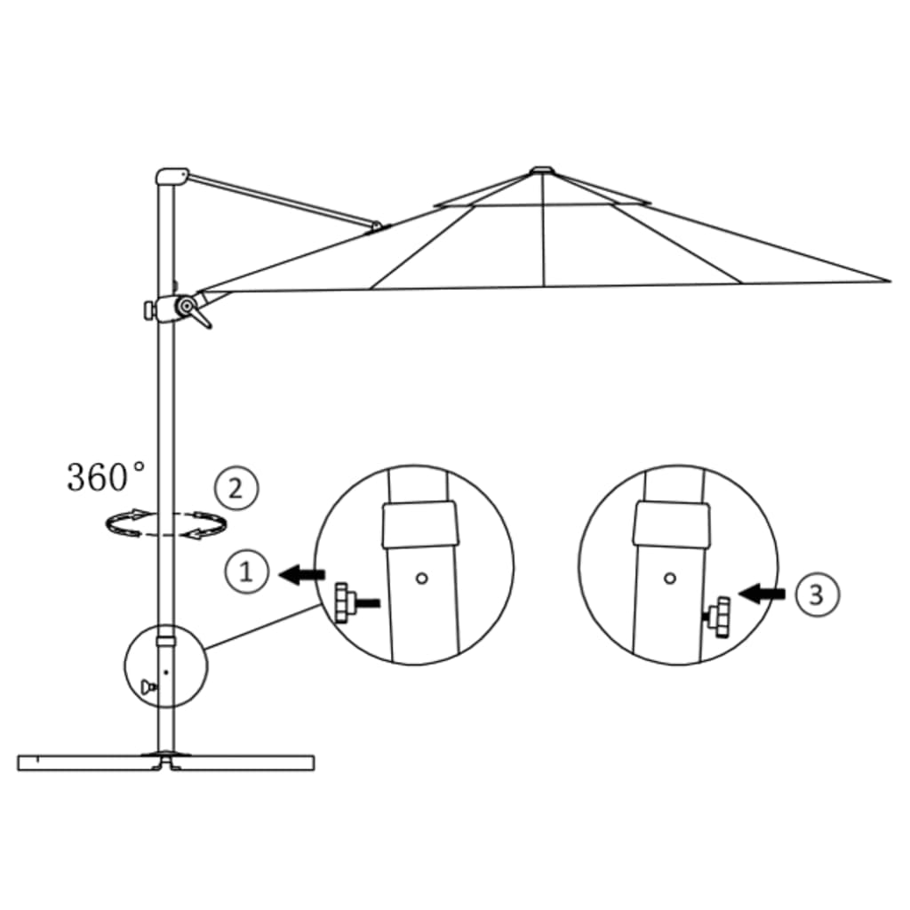 Guarda-sol cantilever com poste alumínio 300 cm antracite