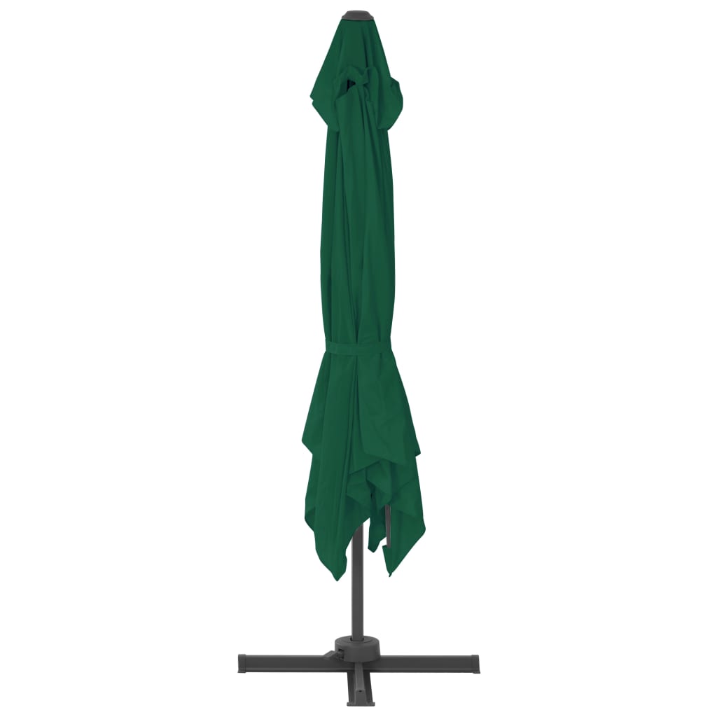 Guarda-sol cantilever com poste alumínio 300x300 cm verde
