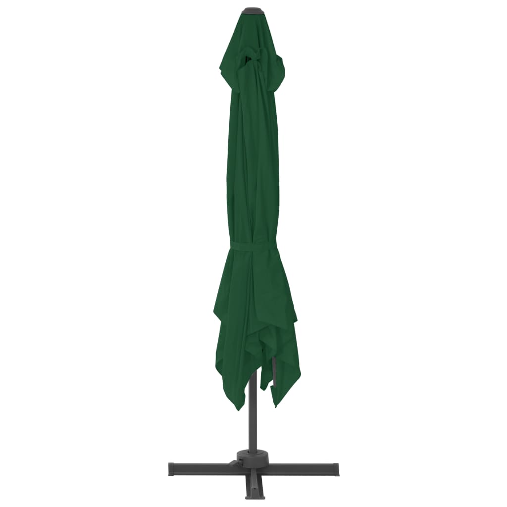 Guarda-sol cantilever c/ poste alumínio 400x300 cm verde