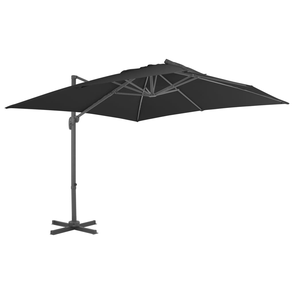 Guarda-sol cantilever c/ poste de alumínio 300x300 cm antracite