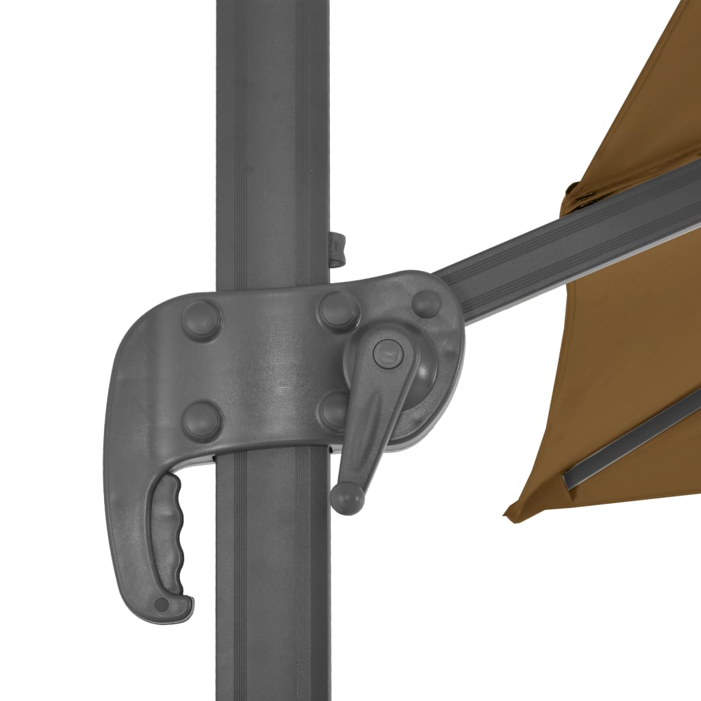 Guarda-sol cantilever c/ poste alumínio cinzento-acastanhado