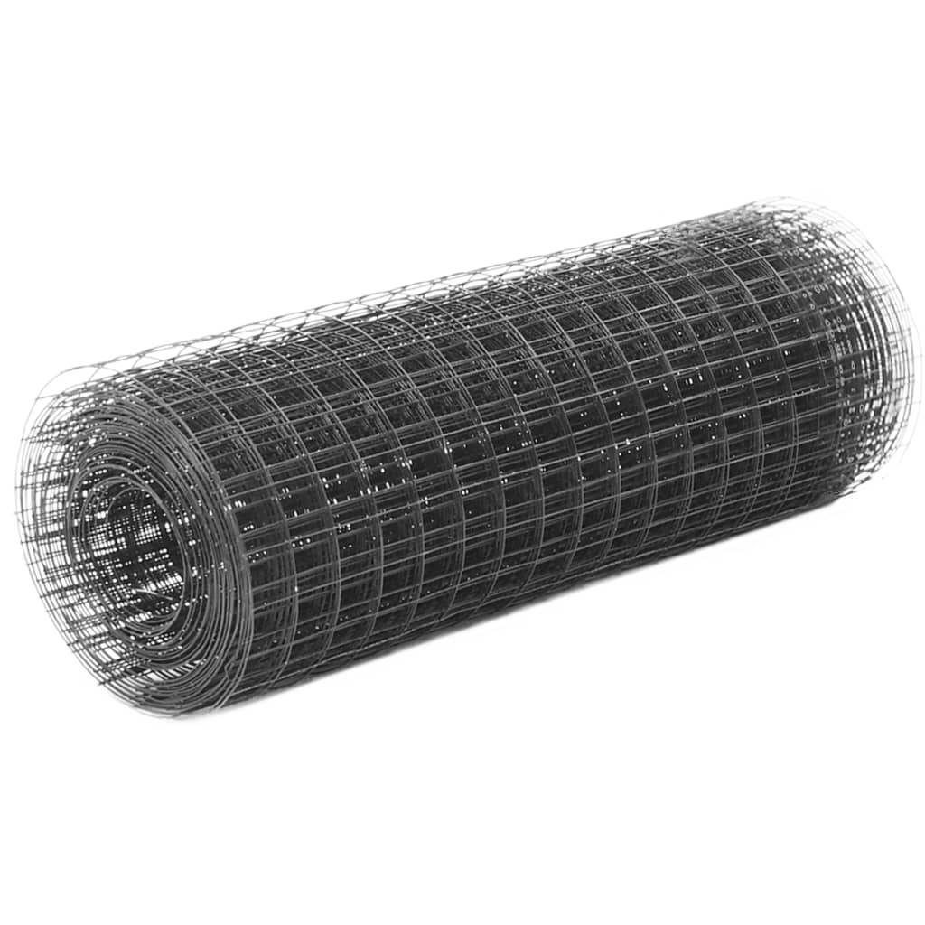 Cerca arame galinheiro 25x1,5m aço c/ revestimento PVC cinzento