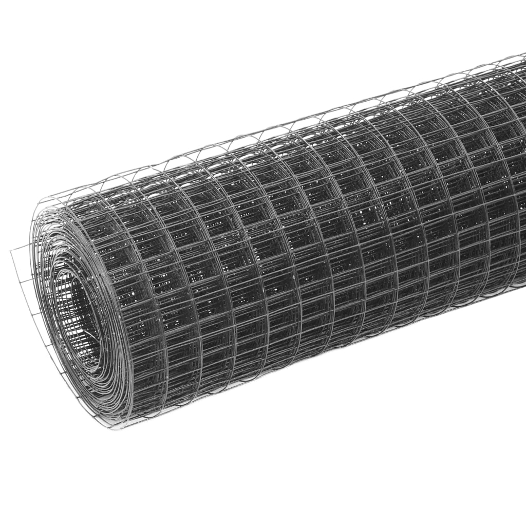Cerca arame galinheiro 25x1,5m aço c/ revestimento PVC cinzento