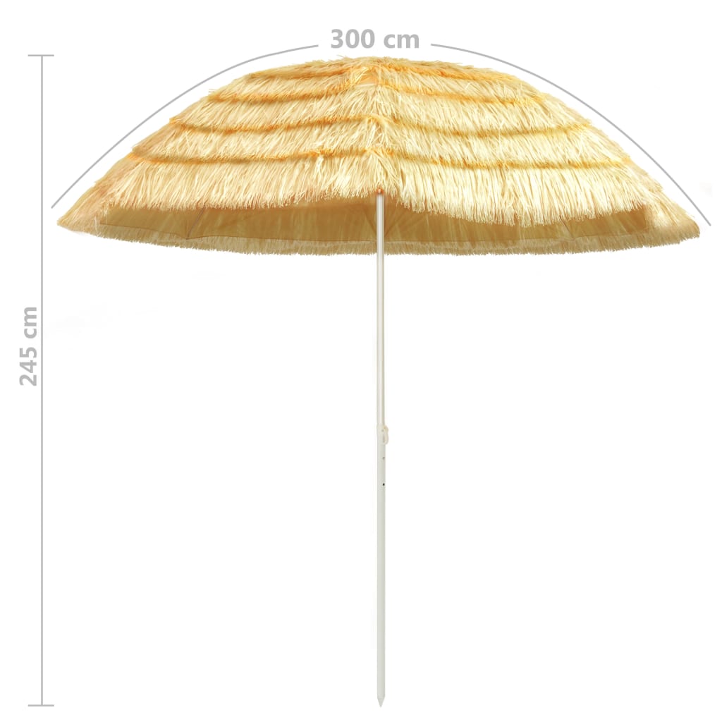Guarda-sol de praia Natural 300 cm estilo havaiano