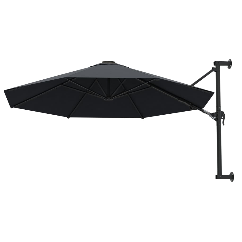 Guarda-sol de parede com mastro de metal 300 cm antracite