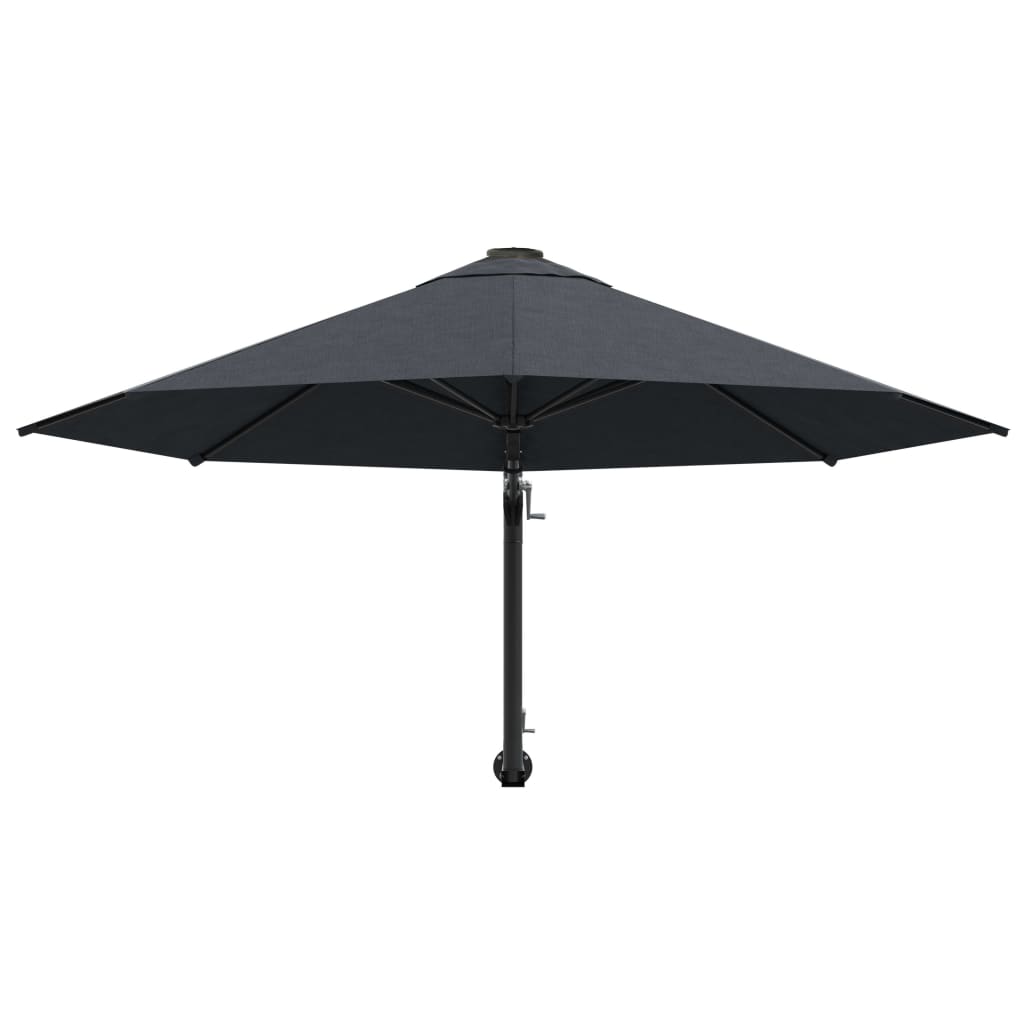 Guarda-sol de parede com mastro de metal 300 cm antracite