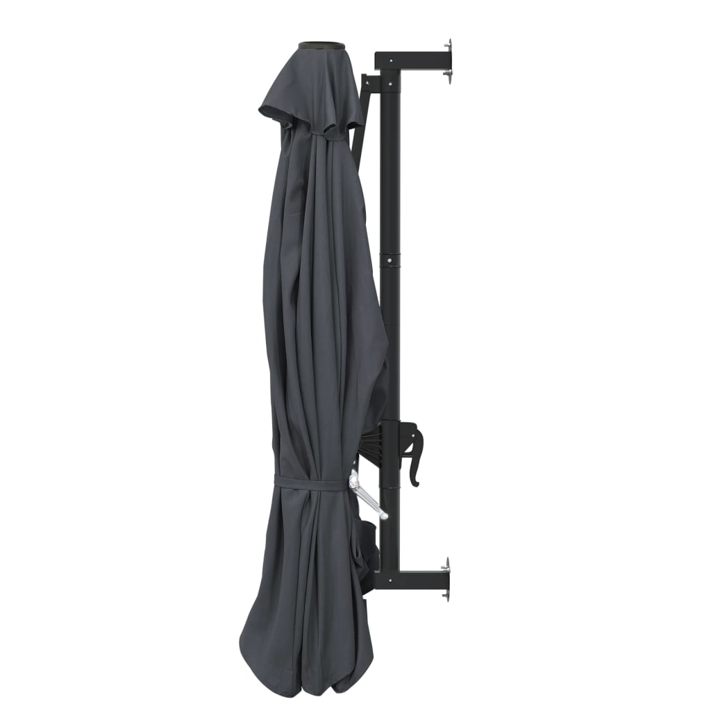 Guarda-sol de parede com mastro de metal 300 cm antracite