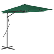 Guarda-sol de exterior com poste de aço 300 cm verde