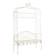 Banco de jardim 122 cm ferro branco antigo