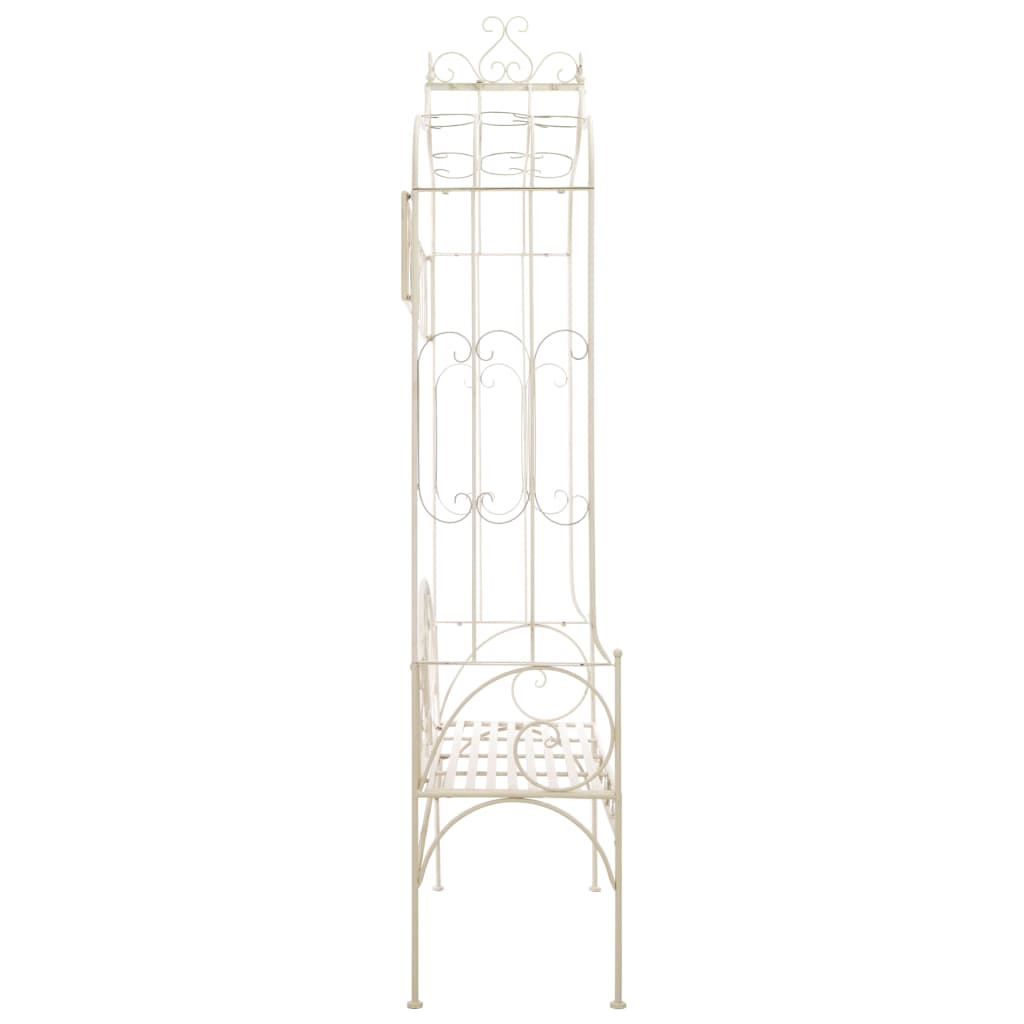 Banco de jardim 122 cm ferro branco antigo